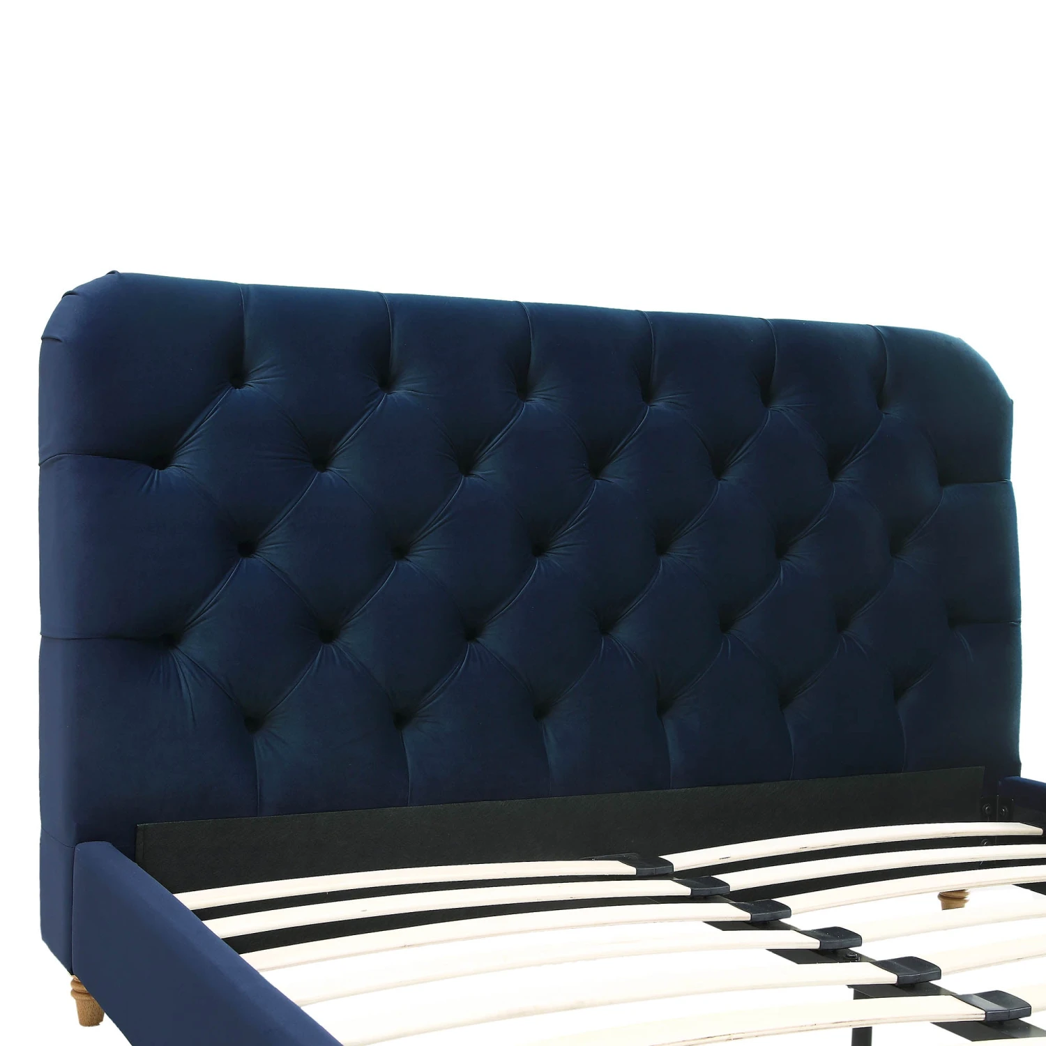 Leamington Deep-Buttoned Upholstered Bed, Midnight Blue Velvet 12 Leamington Deep-Buttoned Upholstered Bed, Midnight Blue Velvet - Image 10