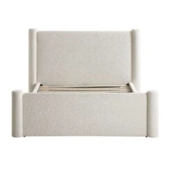 Galerie Beige Boucle Pillar Upholstered Bed -Daals Shop ZX 2180 BEIGE BOUCLE D WB2