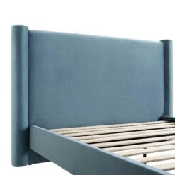 Galerie Misty Blue Velvet Pillar Upholstered Bed -Daals Shop ZX 2180 BLUEGREY VEL detail1