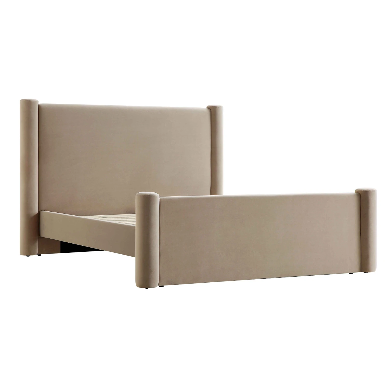 Galerie Taupe Velvet Pillar Upholstered Bed 8 Galerie Taupe Velvet Pillar Upholstered Bed - Image 6