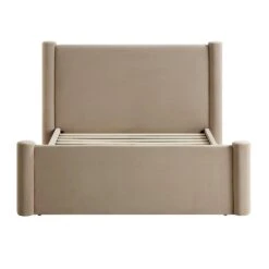 Galerie Taupe Velvet Pillar Upholstered Bed 19 Galerie Taupe Velvet Pillar Upholstered Bed -Daals Shop ZX 2180 TAUPE VEL WB2