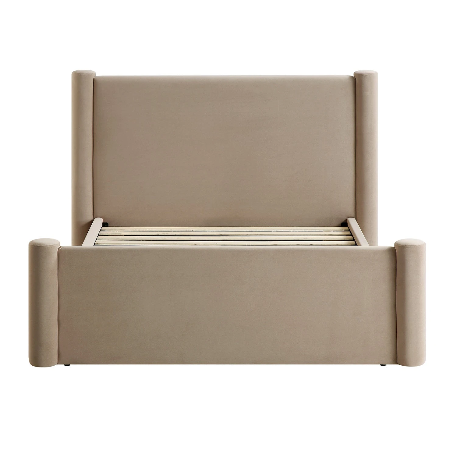 Galerie Taupe Velvet Pillar Upholstered Bed 6 Galerie Taupe Velvet Pillar Upholstered Bed - Image 4