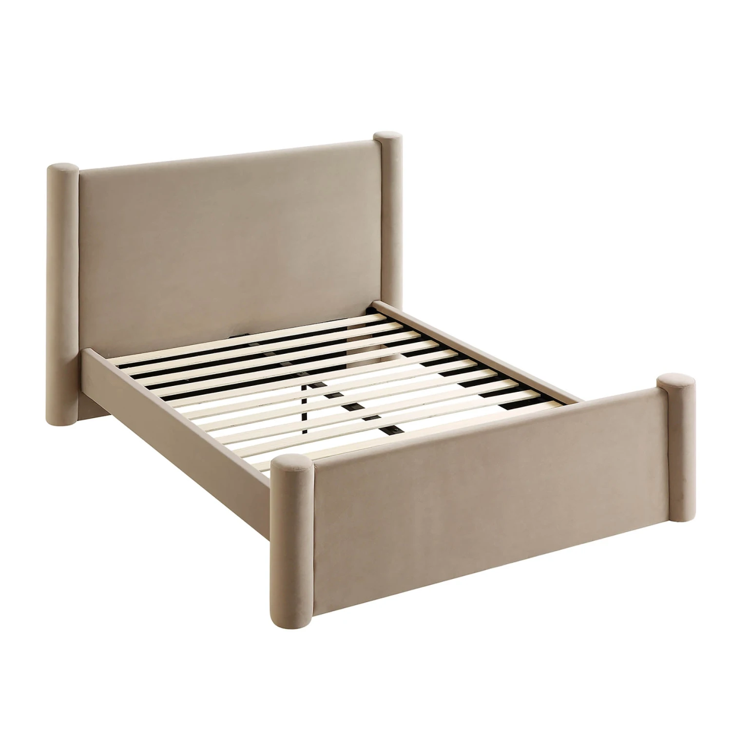 Galerie Taupe Velvet Pillar Upholstered Bed 9 Galerie Taupe Velvet Pillar Upholstered Bed - Image 7