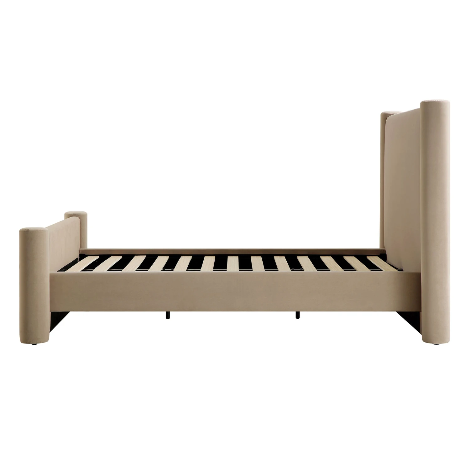 Galerie Taupe Velvet Pillar Upholstered Bed 10 Galerie Taupe Velvet Pillar Upholstered Bed - Image 8