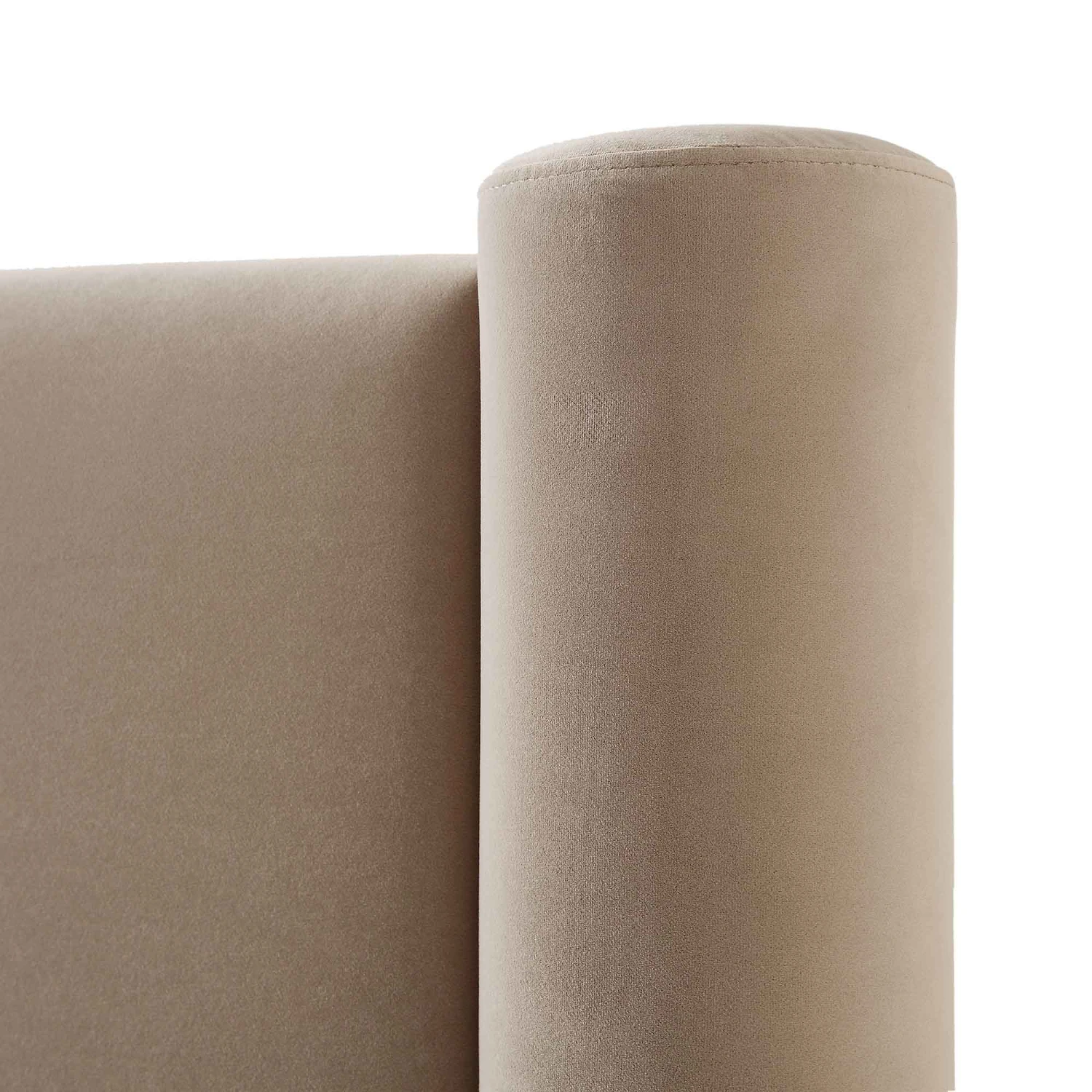 Galerie Taupe Velvet Pillar Upholstered Bed 13 Galerie Taupe Velvet Pillar Upholstered Bed - Image 11