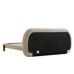 Elystan Oval Headboard Upholstered Bed, Warm Beige Fabric -Daals Shop ZX 2181 BEIGE FAB WB5