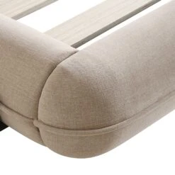 Elystan Oval Headboard Upholstered Bed, Warm Beige Fabric -Daals Shop ZX 2181 BEIGE FAB detail2