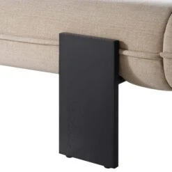 Elystan Oval Headboard Upholstered Bed, Warm Beige Fabric -Daals Shop ZX 2181 BEIGE FAB detail3