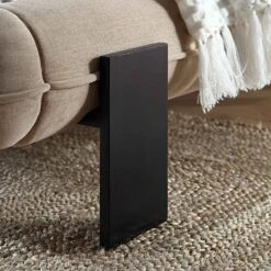 Elystan Oval Headboard Upholstered Bed, Warm Beige Fabric -Daals Shop ZX 2181 BEIGE FAB scene4