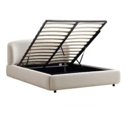 Constance Winged Headboard Ottoman Storage Bed, Beige Linen 25 Constance Winged Headboard Ottoman Storage Bed, Beige Linen -Daals Shop ZX 2182 BEIGE LIN WB4
