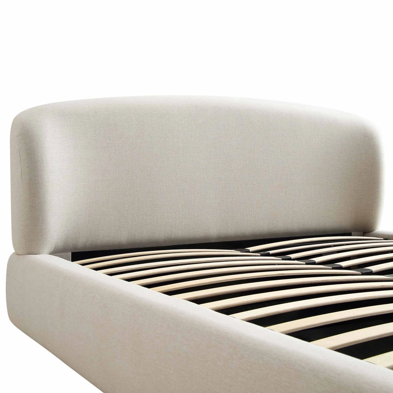 Constance Winged Headboard Ottoman Storage Bed, Beige Linen 14 Constance Winged Headboard Ottoman Storage Bed, Beige Linen - Image 12