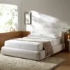 Constance Winged Headboard Ottoman Storage Bed, Beige Linen -Daals Shop ZX 2182 BEIGE LIN main