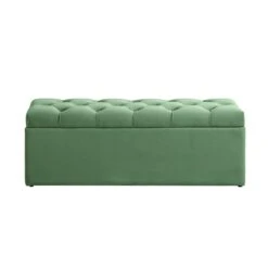 Leamington Deep-Buttoned Ottoman Storage Bench, Meadow Green Velvet 16 Leamington Deep-Buttoned Ottoman Storage Bench, Meadow Green Velvet -Daals Shop ZX 2183 CUCU VEL WB4