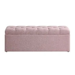 Leamington Deep-Buttoned Ottoman Storage Bench, Rosewater Pink Fabric 17 Leamington Deep-Buttoned Ottoman Storage Bench, Rosewater Pink Fabric -Daals Shop ZX 2183 PALEPINK FAB WB3