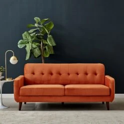 Clarence Sofa Range In Burnt Orange Velvet -Daals Shop b5336ed1 eae3 4bd9 9677 c5682b1571d9