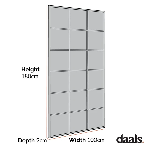 Chardwell Full Length Industrial Metal Window Mirror 180 X 100 Cm, Antique Gold Effect 7 Chardwell Full Length Industrial Metal Window Mirror 180 X 100 Cm, Antique Gold Effect - Image 5