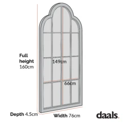 Southam Arched Full Length Wooden Frame Window Mirror 160 X 76 Cm 13 Southam Arched Full Length Wooden Frame Window Mirror 160 X 76 Cm -Daals Shop dimensional drawings NOV 2022 MIRR 028