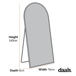 Dina Freestanding Arched Full Length Metal Frame Mirror 160 X 76 Cm, Gold Effect -Daals Shop dimensional drawings NOV 2022 MIRR 049 383b8d0a f6ef 49b3 a7f6 dfe144010d9e