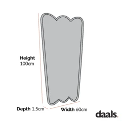 Berkeley Scalloped Edge Wall Mirror, Gold Effect -Daals Shop dimensional drawings NOV 2022 MIRR 097