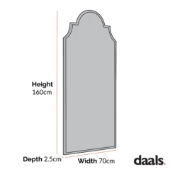 Essa Moroccan Style Full Length Mirror 160 X 70 Cm, Antique Gold Effect -Daals Shop dimensional drawings NOV 2022 MIRR 225